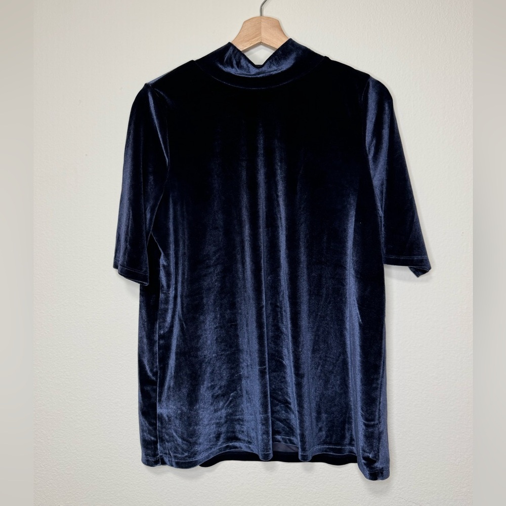 LOFT Midnight Velvet Mock Neck Top Women’s Medium